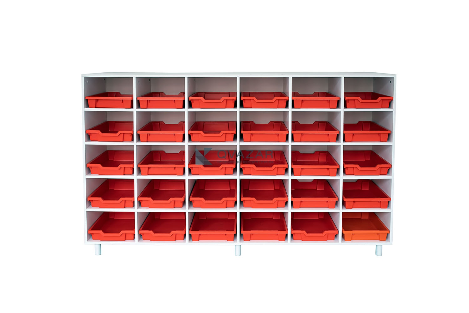 Стеллаж гардеробный для хранения обуви с пластиковыми ящиками (30 ячеек .